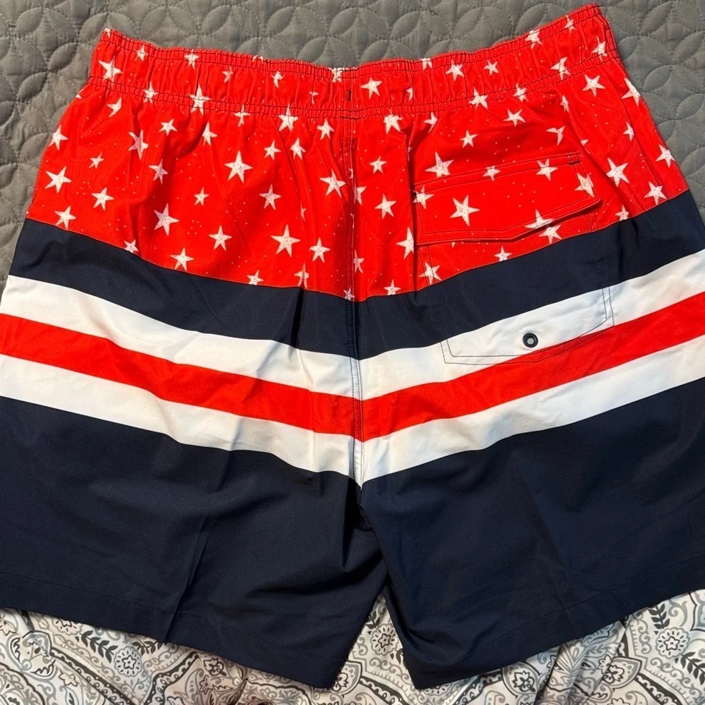 Laguna B Starry Red and Navy Swim Shorts
